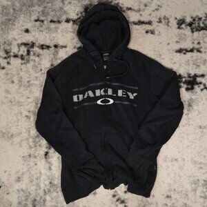 Y2K Oakley Front Logo Print Full Zip Hoodie